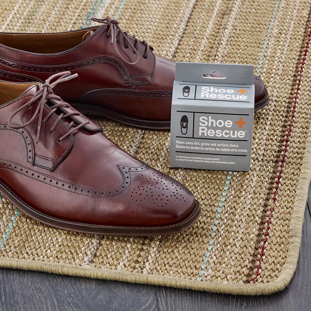 ShoeRescue nettoyantes pour chaussures entièrement naturelles - Boîte de 10 lingettes emballées individuellement
