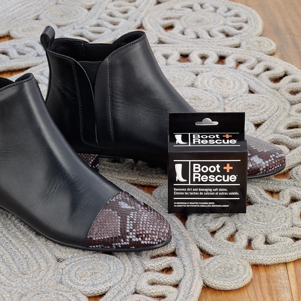 BootRescue Lingettes nettoyantes pour chaussures entièrement naturelles - Boîte de 10 lingettes emballées individuellement