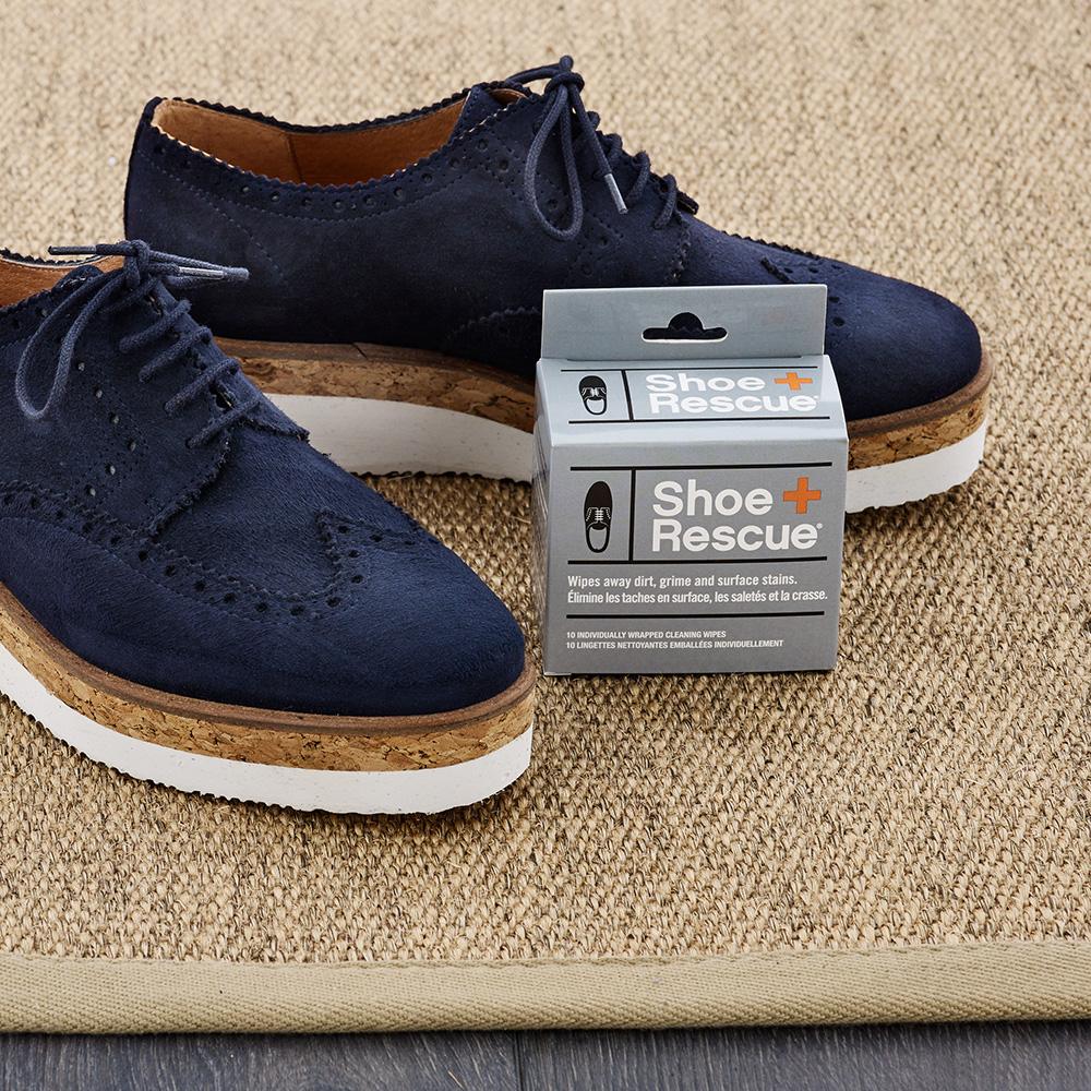 ShoeRescue nettoyantes pour chaussures entièrement naturelles - Boîte de 10 lingettes emballées individuellement